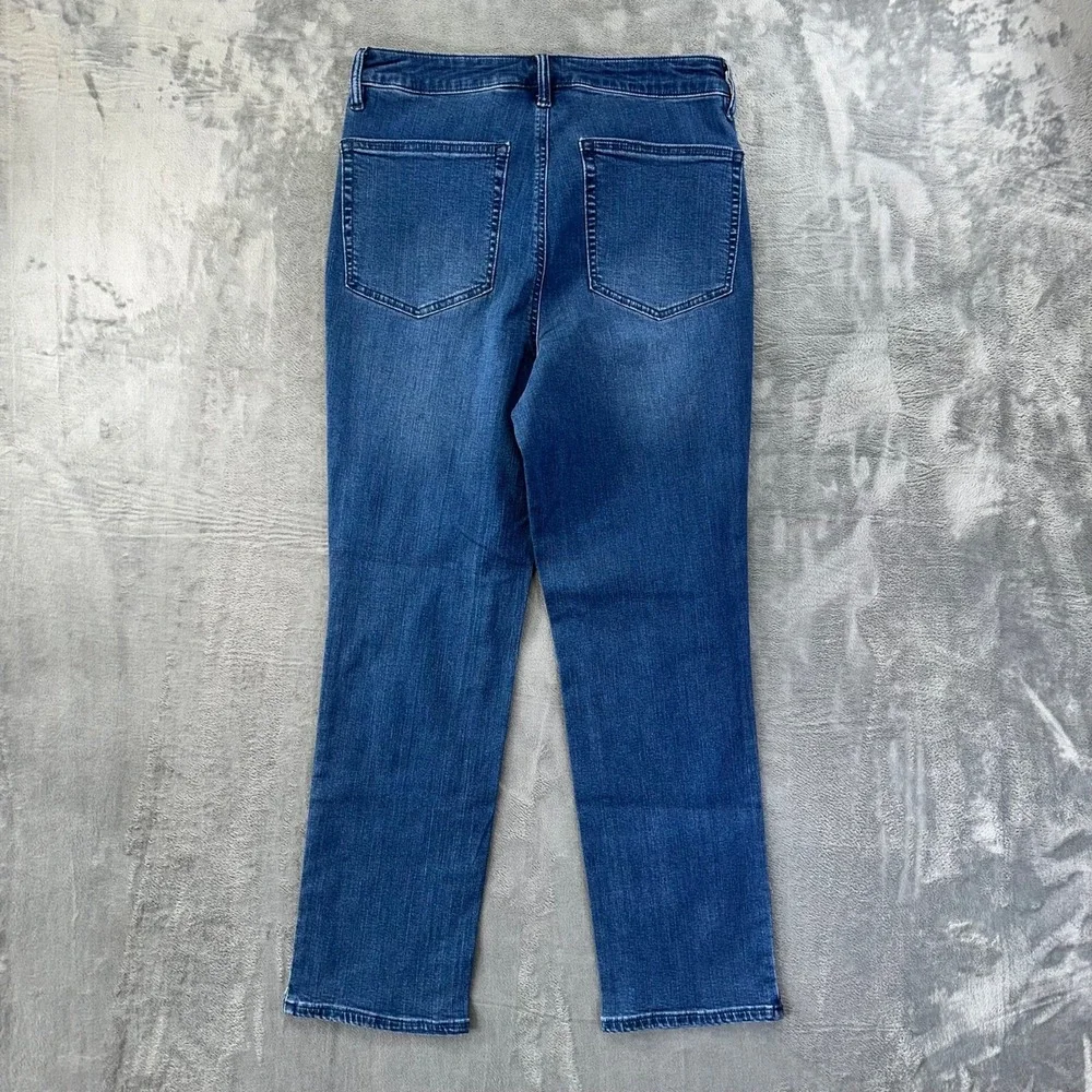 Belle Kim Gravel Straight Jeans Women's Size‎ 4 Tall Blue Denim Cotton Blend